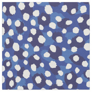 Tissu pois d'impression de guépard bleu et blanc chic