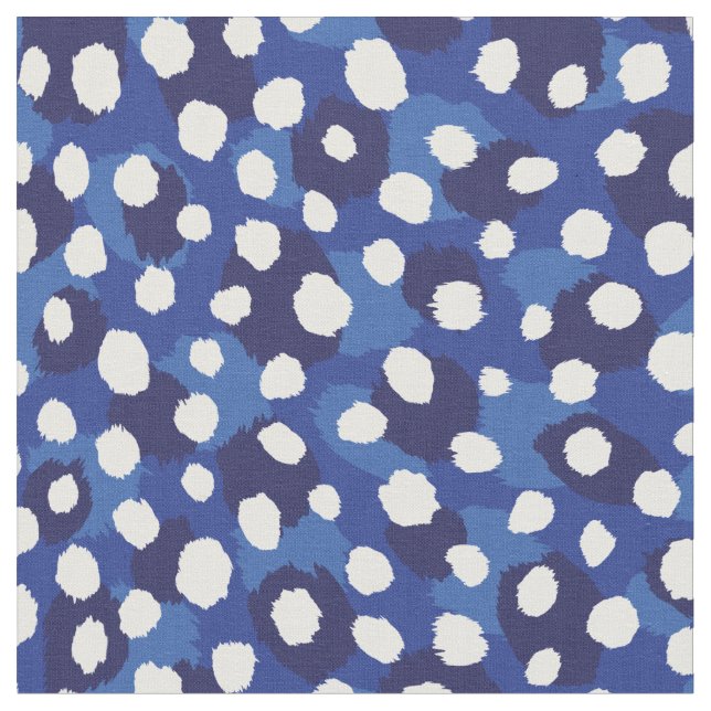 Tissu pois d'impression de guépard bleu et blanc chic (Fermer)