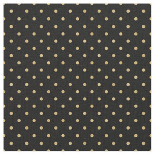 Tissu Pois d'or avec Arrière - plan noir