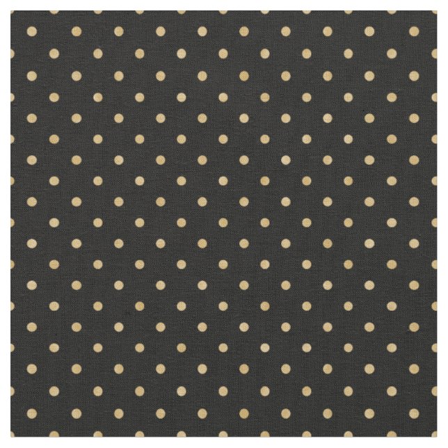Tissu Pois d'or avec Arrière - plan noir (Fermer)