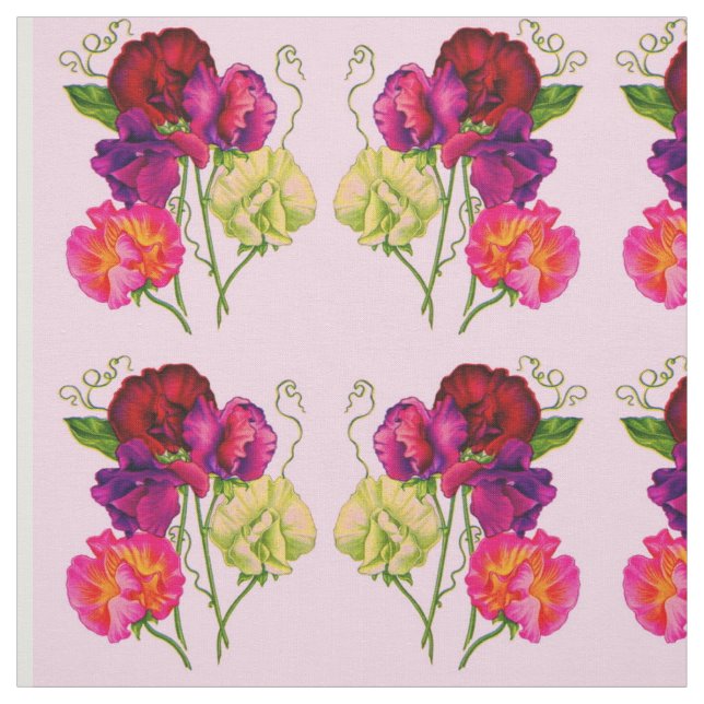 Tissu pois doux en violet et rose (Échantillon)