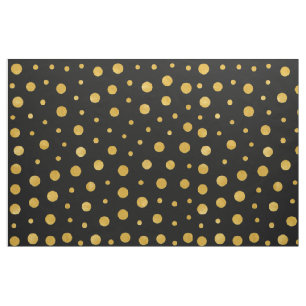 Tissu Pois élégant - or noir