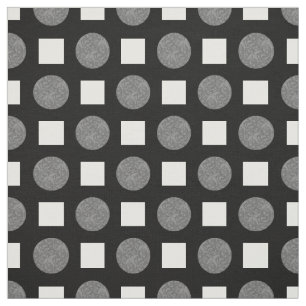 Tissu Pois gris et noir