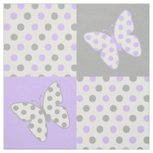 Tissu Pois gris-papillon