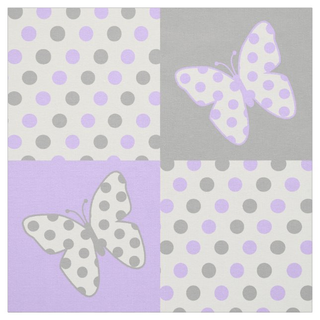 Tissu Pois gris-papillon (Échantillon)
