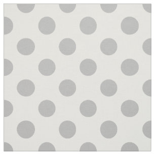 Tissu Pois gris sur blanc