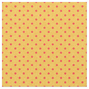 Tissu Pois jaune et rouge lumineux