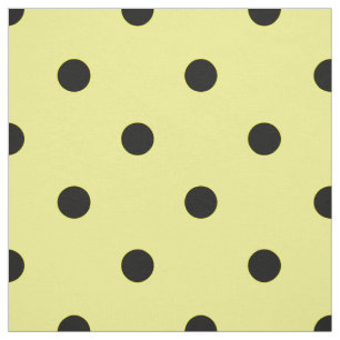 Tissu Pois jaune noir