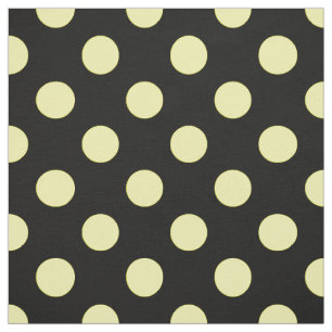 Tissu Pois jaunes sur fond noir