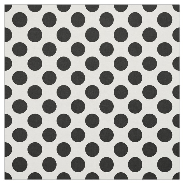 Tissu Pois, Motif Polka Dot, noir et blanc (Échantillon)