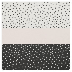 Tissu Pois noir blanc rose d'aquarelle