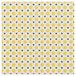 Tissu pois noir et jaune