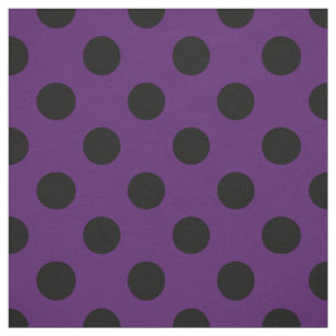 Tissu Pois noir sur le pourpre de prune
