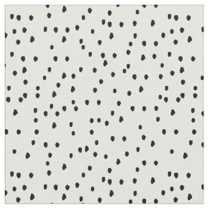 Tissu Pois noir tiré par la main