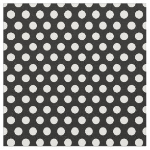 Tissu Pois noirs et blancs