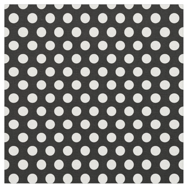 Tissu Pois noirs et blancs (Fermer)