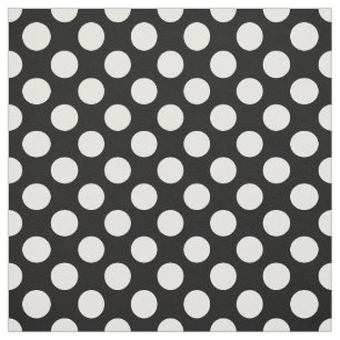 Tissu Pois noirs et blancs, Motif Polka