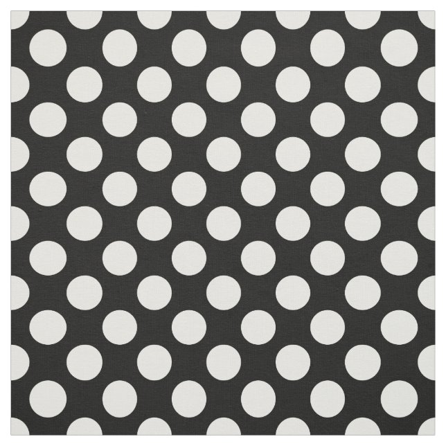 Tissu Pois noirs et blancs, Motif Polka (Échantillon)