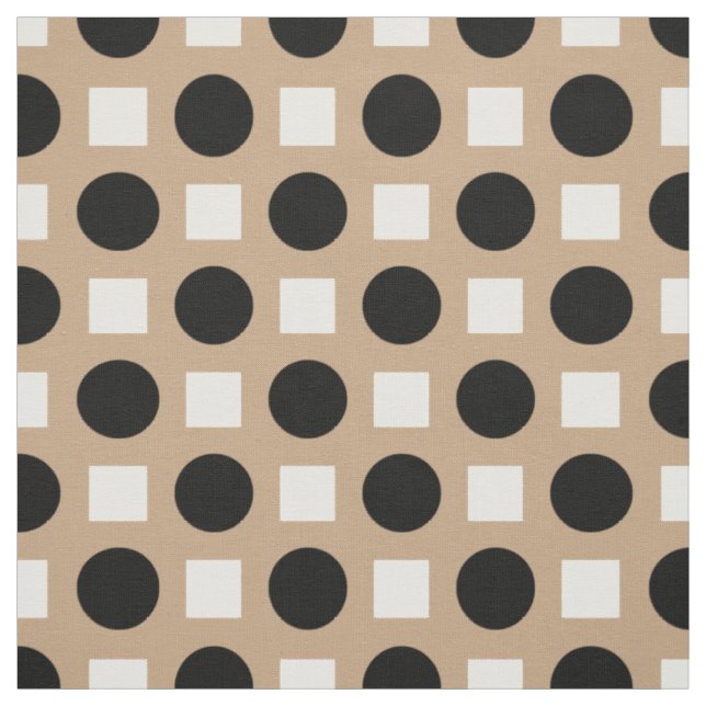 Tissu Pois noirs sur beige (Échantillon)