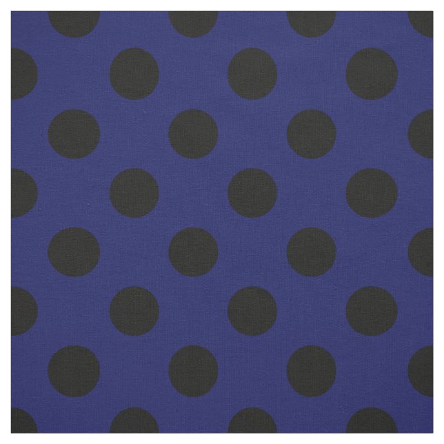 Tissu Pois noirs sur bleu marine (Échantillon)