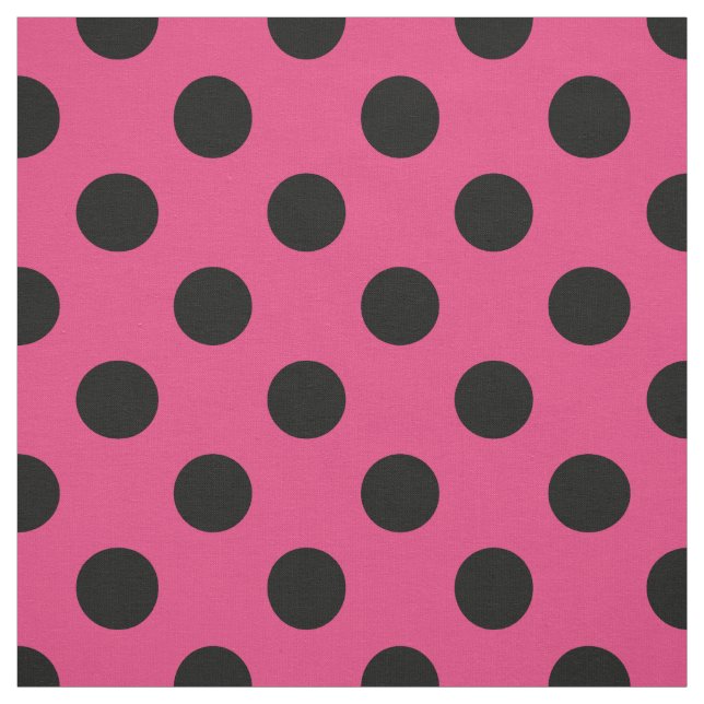 Tissu pois noirs sur fuchsia (Échantillon)