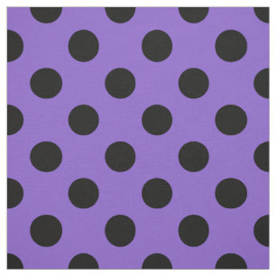 Tissu Pois noirs sur lavande