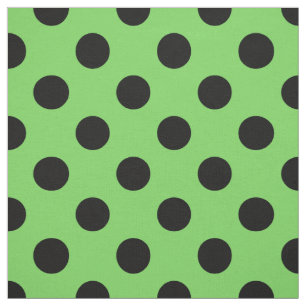Tissu pois noirs sur le vert citron
