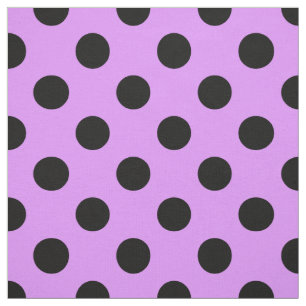 Tissu Pois noirs sur lilas