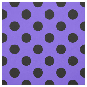 Tissu Pois noirs sur perwinkle