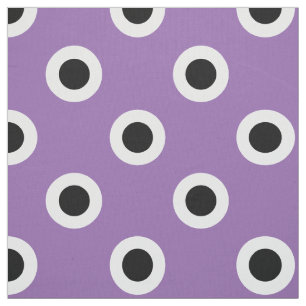 Tissu Pois noirs sur violet