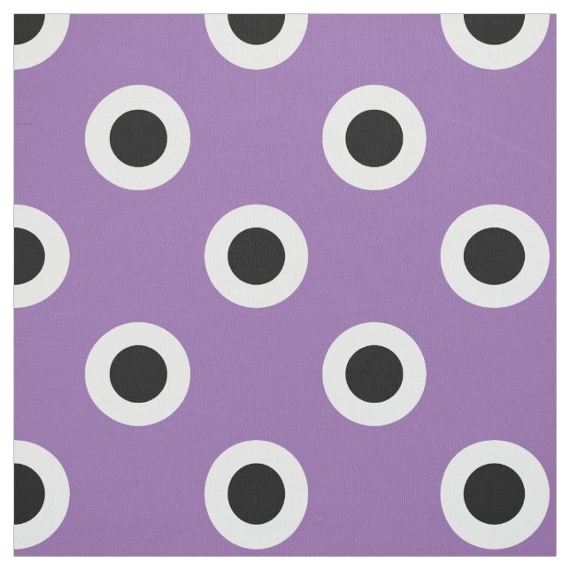 Tissu Pois noirs sur violet (Échantillon)