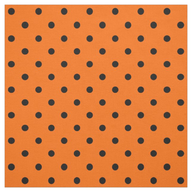 Tissu Pois orange/noir (Échantillon)
