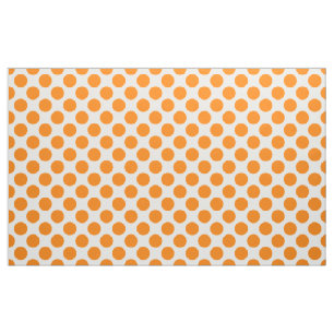 Tissu Pois orange sur blanc