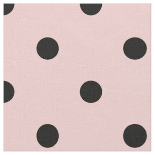 Tissu Pois rose noir