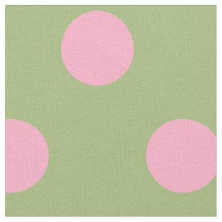 Tissu Pois rose sur le fond de vert sauge