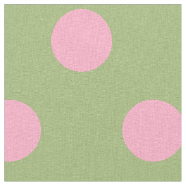 Tissu Pois rose sur le fond de vert sauge (Fermer)