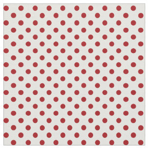 Tissu Pois rouge sur un fond blanc