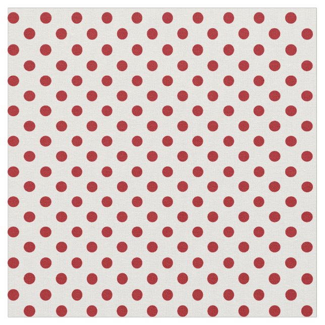 Tissu Pois rouge sur un fond blanc (Fermer)