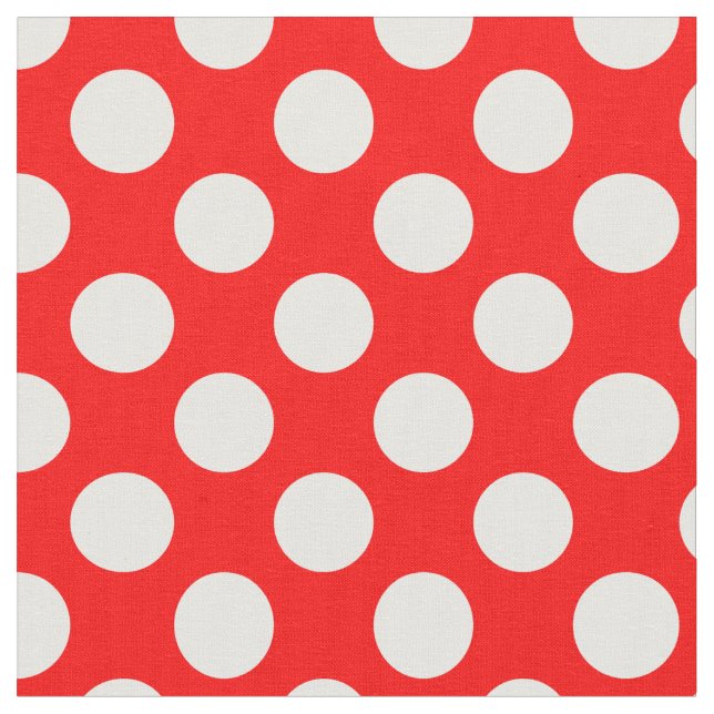 Tissu Pois rouges et blancs (Fermer)