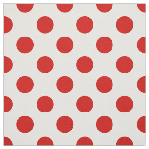 Tissu pois rouges et blancs