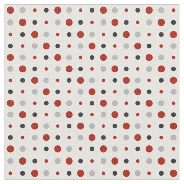 Tissu Pois rouges, gris et blancs (Fermer)