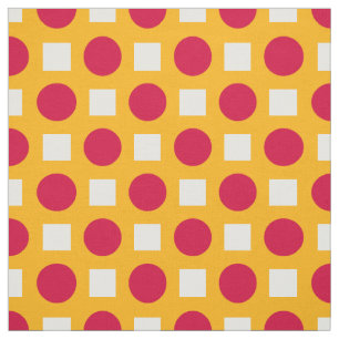 Tissu Pois rouges sur jaune