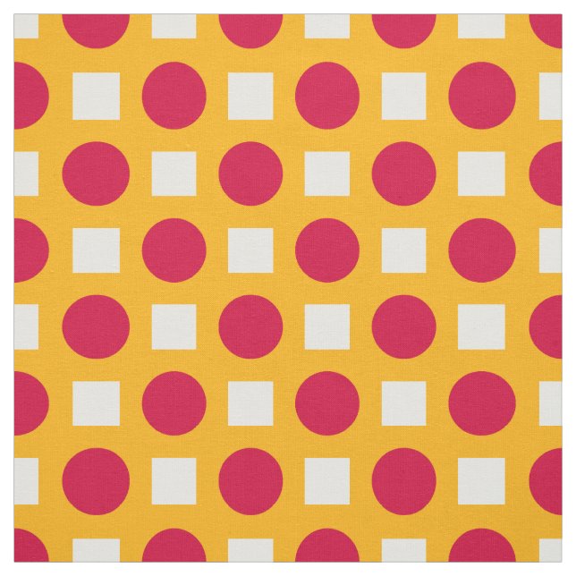 Tissu Pois rouges sur jaune (Échantillon)