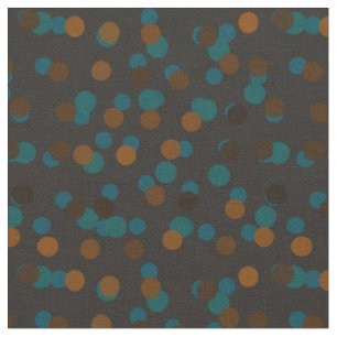 Tissu pois sarcelle, marron, bronze et bleu