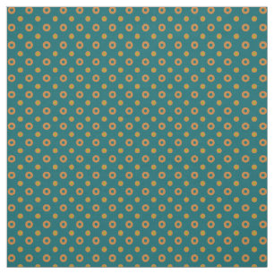 Tissu Pois Tan et Green Quirky sur Motif Turquoise
