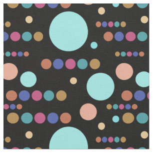 Tissu Pois variés rétro sur noir