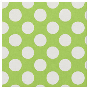 Tissu Pois vert pomme et blanc