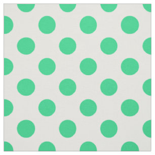 Tissu Pois verts et blancs