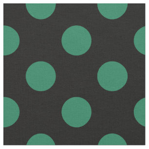 Tissu pois verts et noirs