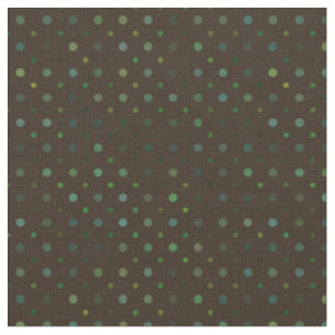 TISSU POIS VERTS SUR FOND BRUN